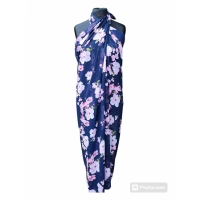 Duża sukienka plażowa - eleganckie PAREO XXL szyfon różowa orchidea